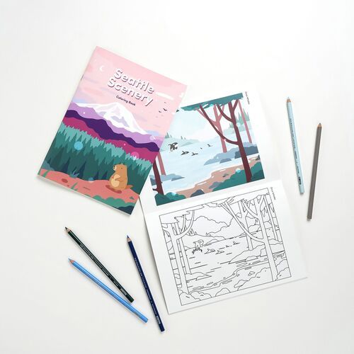 Seattle Scenery Coloring Book