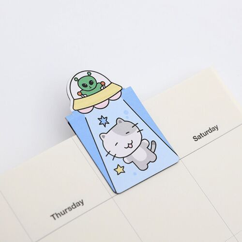 4pcs Alien & Cat Magnetic Bookmark Set - Image 4