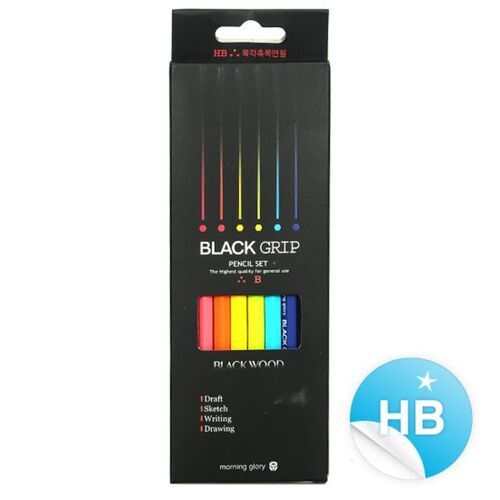 6pcs Black Wood Pencil Set - Image 2