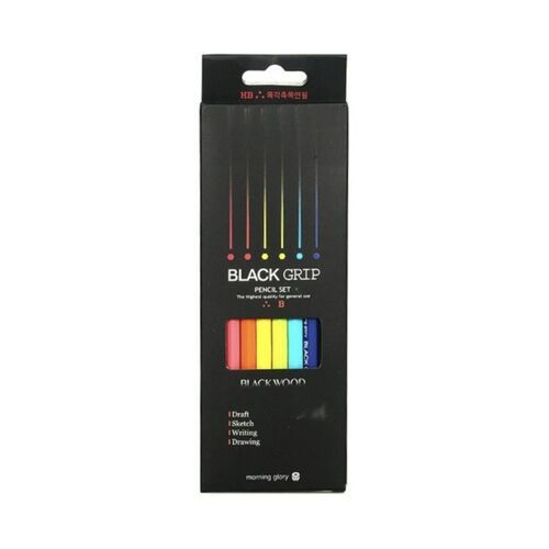 6pcs Black Wood Pencil Set