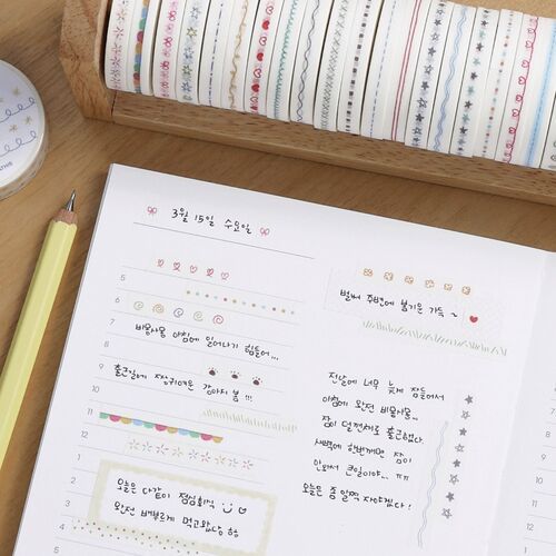 2pcs Doodle Line Masking Tape Set - Image 2