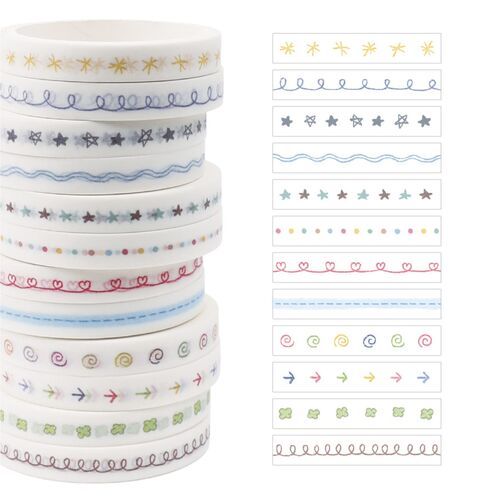 2pcs Doodle Line Masking Tape Set - Image 6