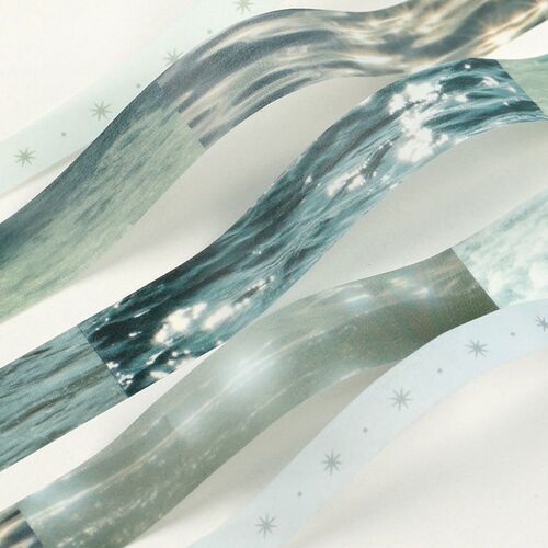 Flower Field and Shimmering Ocean rolls appear together in clear cases, making the contrasting themes easy to compare.
