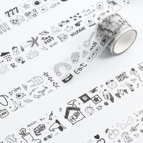 Playful Doodle Kiss Cut Sticker Tape