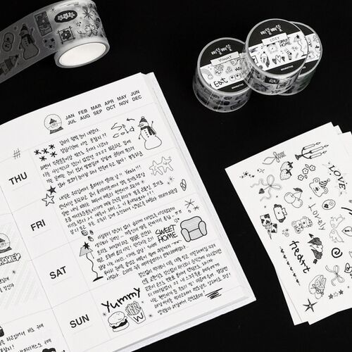 Playful Doodle Kiss Cut Sticker Tape - Image 17