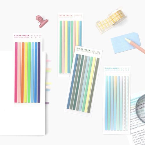 Color Index Long Highlighter Set