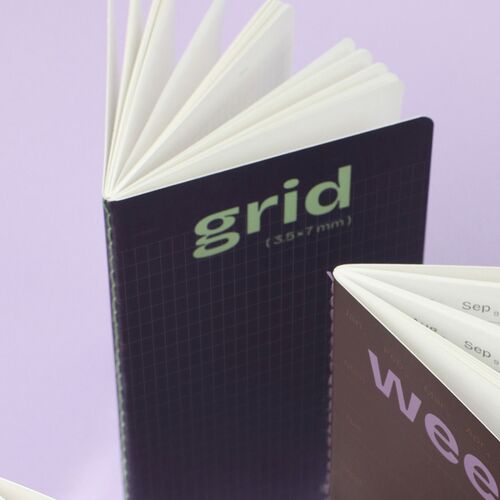 Slim Pocket Grid & Plain Notebook - Image 3