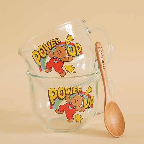 Power Up Cereal Glass Cup & Spoon Set