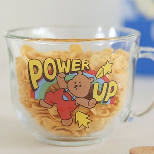 Power Up Cereal Glass Cup & Spoon Set - Image 4