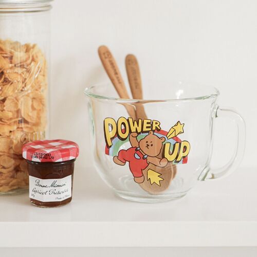 Power Up Cereal Glass Cup & Spoon Set - Image 5