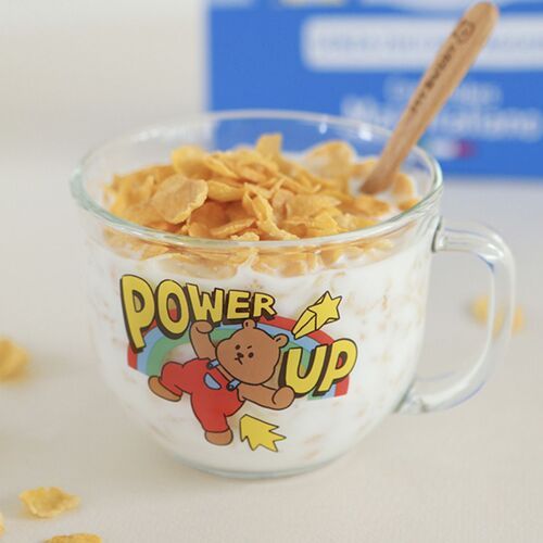 Power Up Cereal Glass Cup & Spoon Set - Image 2