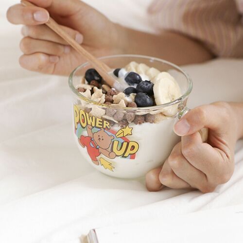 Power Up Cereal Glass Cup & Spoon Set - Image 7