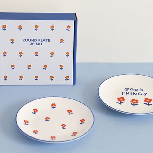 2pcs Good Things Flower Plate Set - Image 5