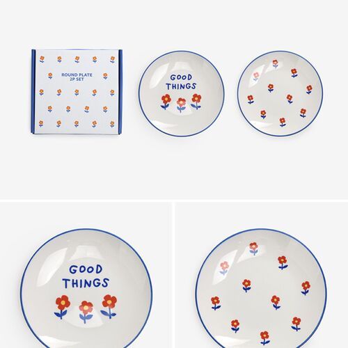 2pcs Good Things Flower Plate Set - Image 7