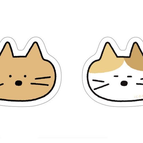Cheese features a tan cat face on one side and a white-and-tan cat design on the other.