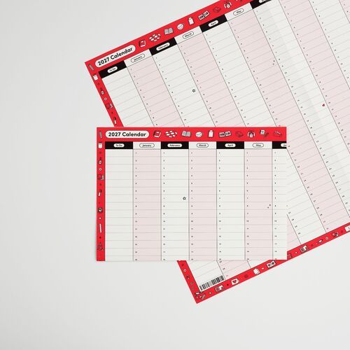2027 Stationery Yearly Calendar Poster