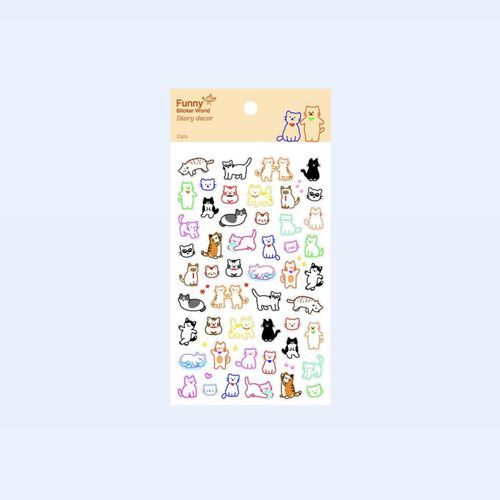 Neon Doodle Friends Sticker - Image 4