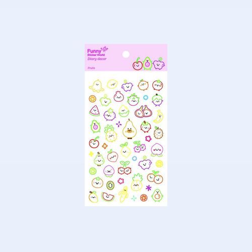 Neon Doodle Friends Sticker - Image 2