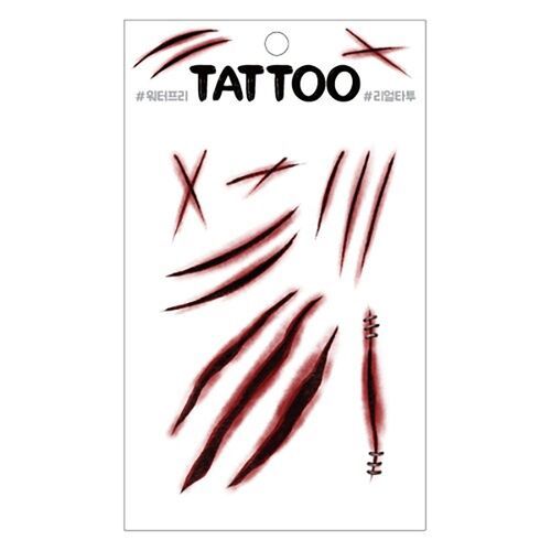 The Wound Effect sheet includes open red cuts, dark centers, bleeding edges, and a long stitched design.