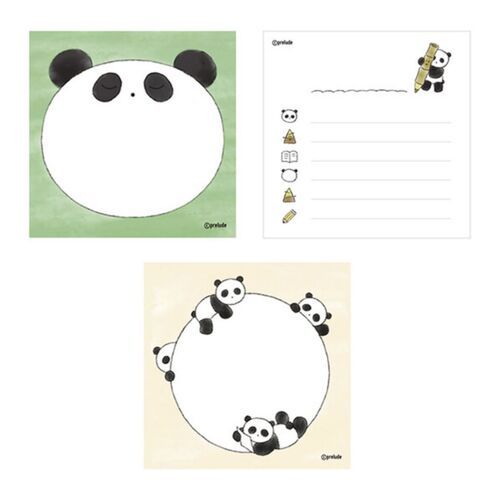 Panda Face uses a soft green background with a large open white writing area.