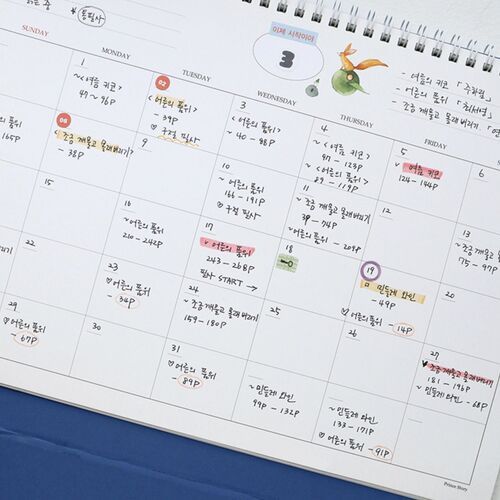 A close-up of the April layout shows reference calendars, weekday labels, and generous boxes for appointments.