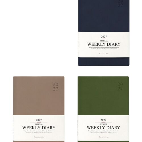 An open weekly spread shows generous dated writing areas across Monday through Sunday.