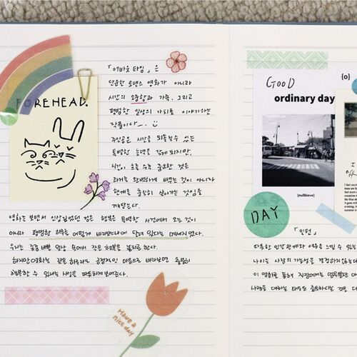 The scheduler is open to a detailed week with multiple writing lines inside each daily section.