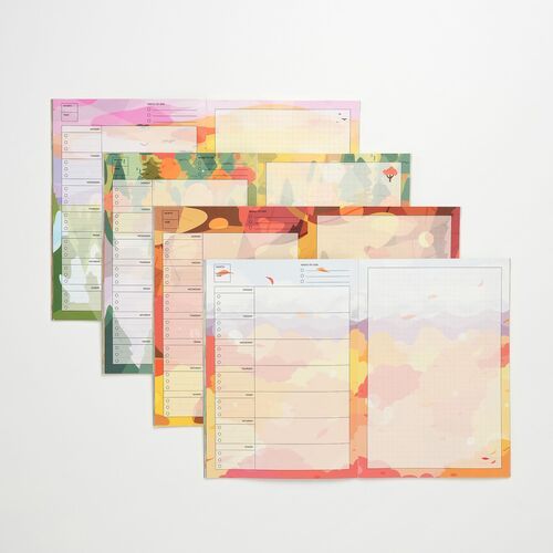 The four cover styles are presented in a bright arrangement, making the different artwork themes easy to compare.
