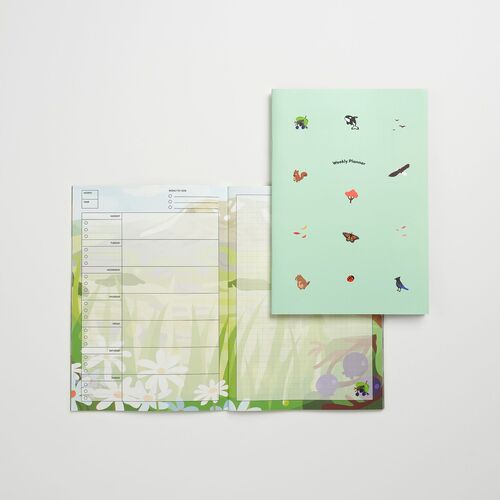 The Seattle Scenery interior includes mountain, forest, and water motifs that frame the daily checklist and notes areas.