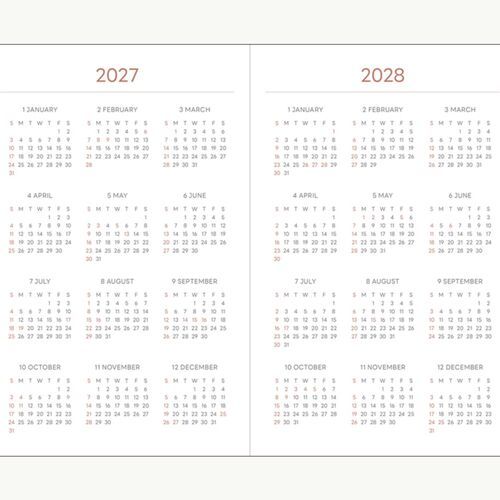 The yearly plan layout divides the months into writing sections for mapping dates, milestones, and reminders.