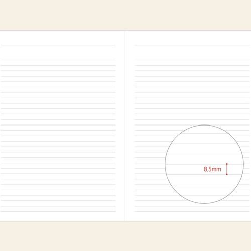 A lined notes page holds planning headings, lists, and clipped reference images beside a pen.