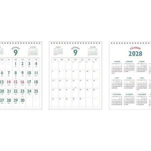 A close-up of the May layout shows bold colored dates, lunar references, and handwritten planning marks.