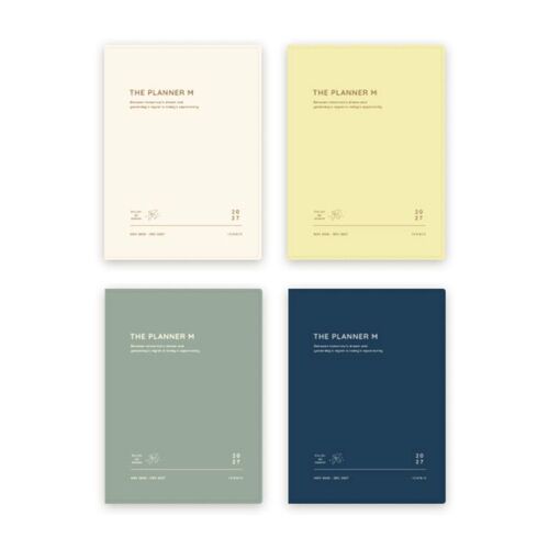 A clean style chart displays all four available cover colors together for easy comparison before choosing your planner.