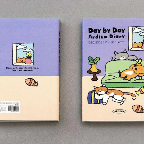 The Lazy Day cover uses a lavender background and shows cats relaxing on a green sofa with candy and a small plant.