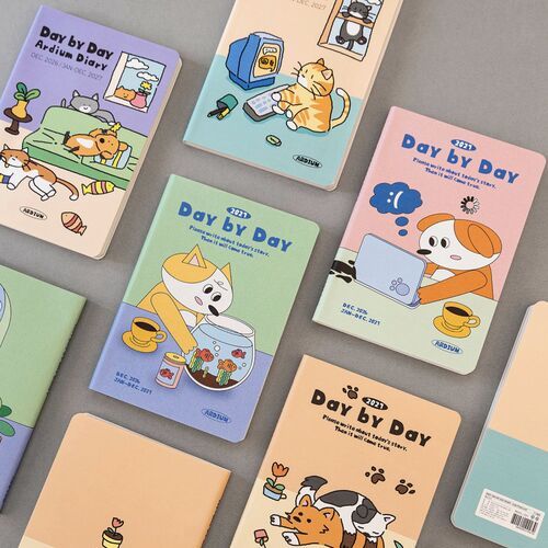 The five cover options appear in a casual overhead arrangement, making it easy to compare each animal scene, background color, and layout style.