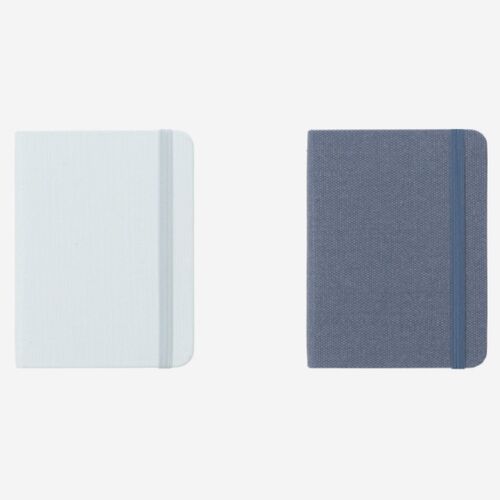 Ice Blue and Modern Navy covers appear side by side, highlighting their textured finishes and neat vertical closures.