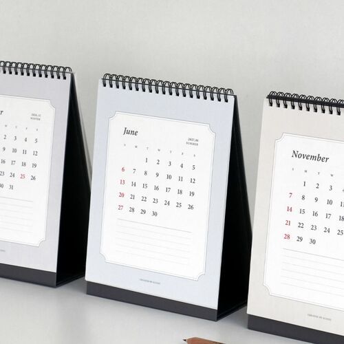 The open monthly page shows a spacious January 2027 grid with room for written appointments and reminders.