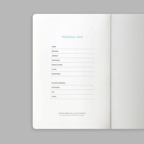 An open planning spread combines month columns with daily rows, useful for tracking tasks across a longer timeline.
