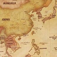 World Map Handy Fan, Antique