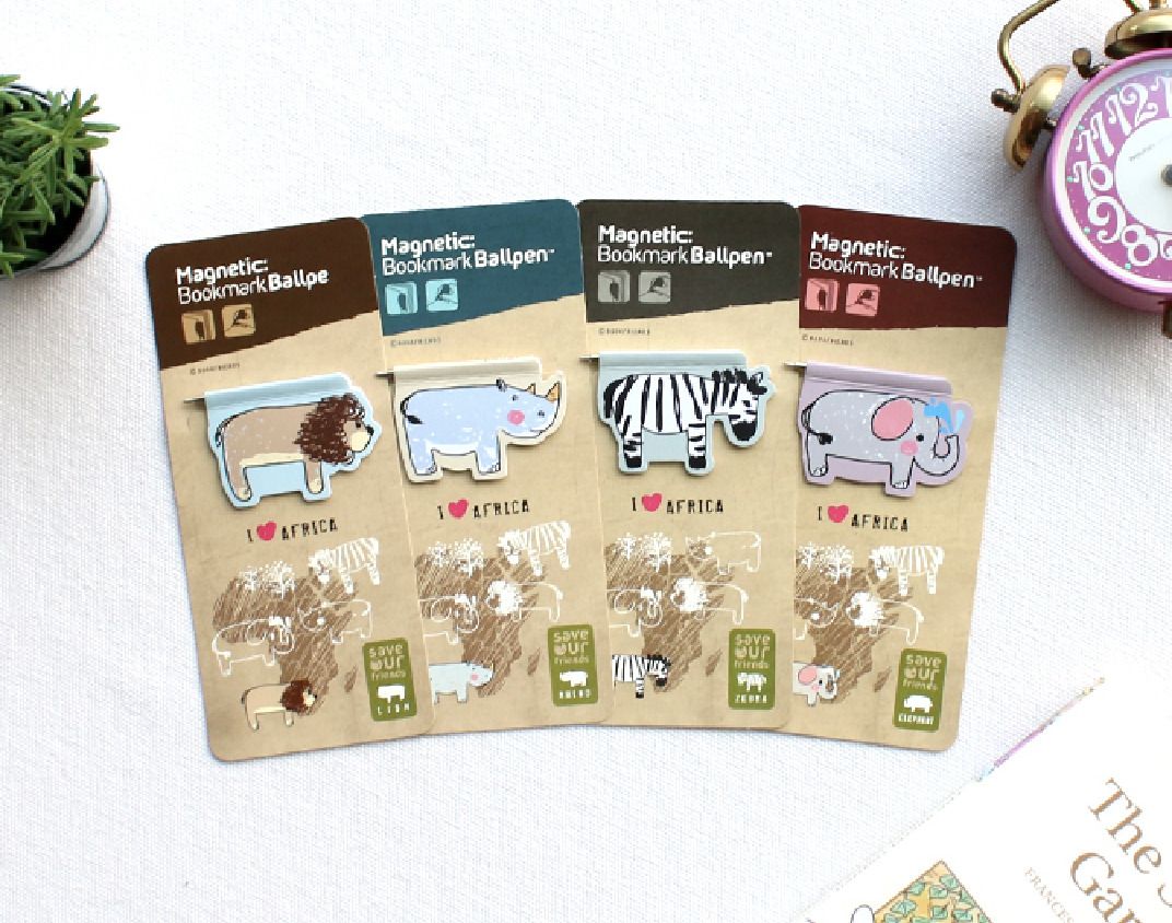 Animal Magnetic Bookmark Pen
