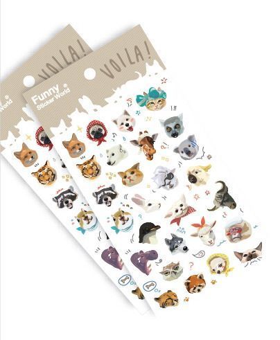 Animal Face Deco Sticker