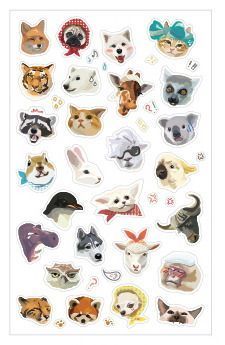 Animal Face Deco Sticker