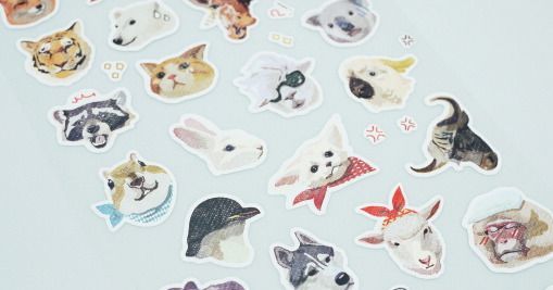 Animal Face Deco Sticker