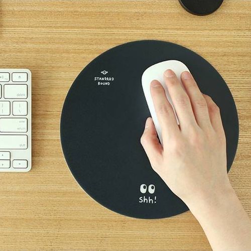 thumbnail interactive-video image 1 of Large Round Computer Mouse Pad Mat Wool Felt Mousepad Coworker 1 of 12