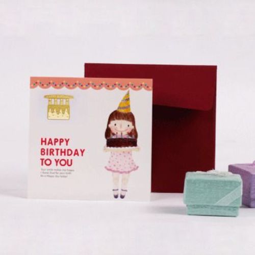 Happy Birthday Cake Bookmark & Card