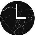 Round Nature Clock, Black Marble