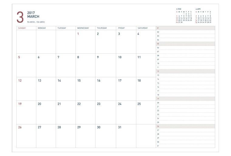 2017 Medium Weekly Appointment Planner
