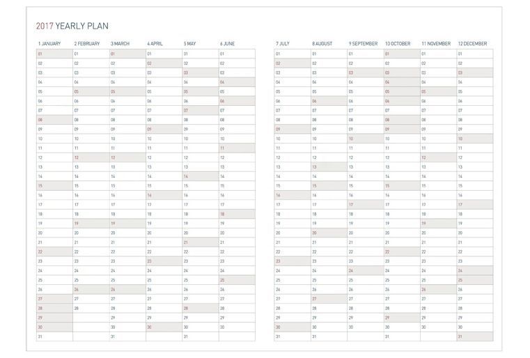 2017 Medium Weekly Appointment Planner