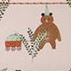Willow Pattern Zipper Pen Case v4, Pink Bear