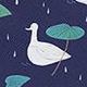 Willow Pattern Daily Pouch, Navy Duck